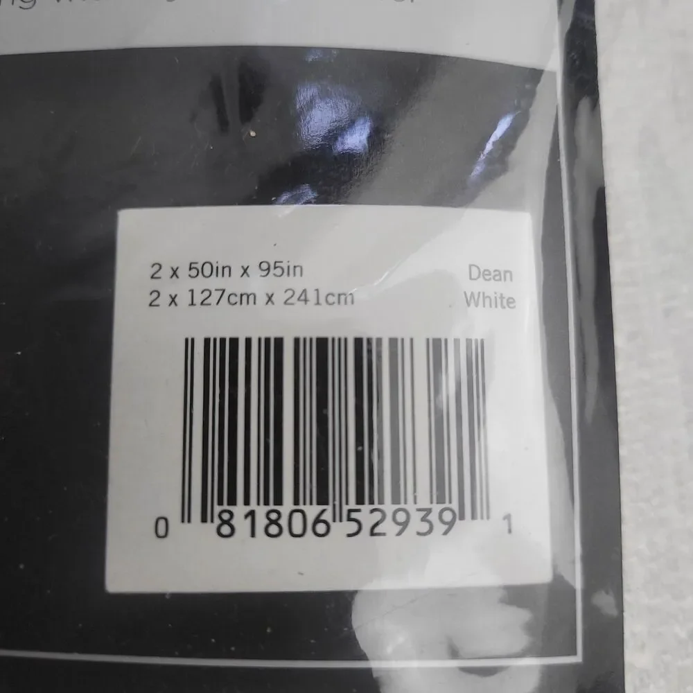 NEW Eclipse Absolute Zero 100%blackout curtain panels Grommet 50x95 'Dean White'